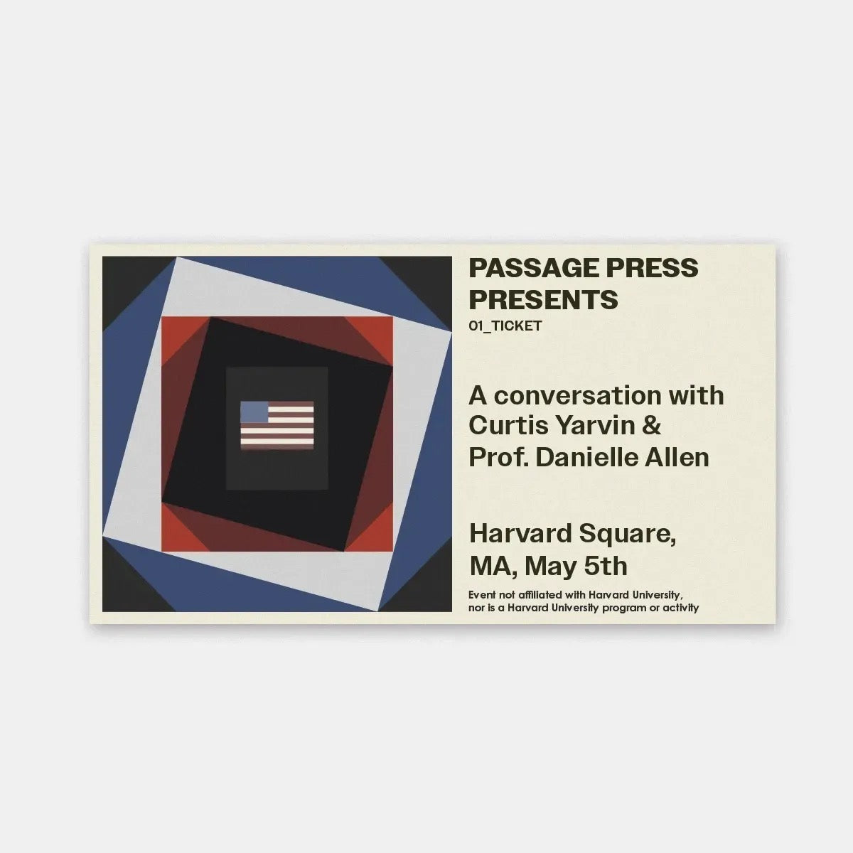Student Tickets - Curtis Yarvin in Conversation with Prof. Danielle Allen, Harvard Square