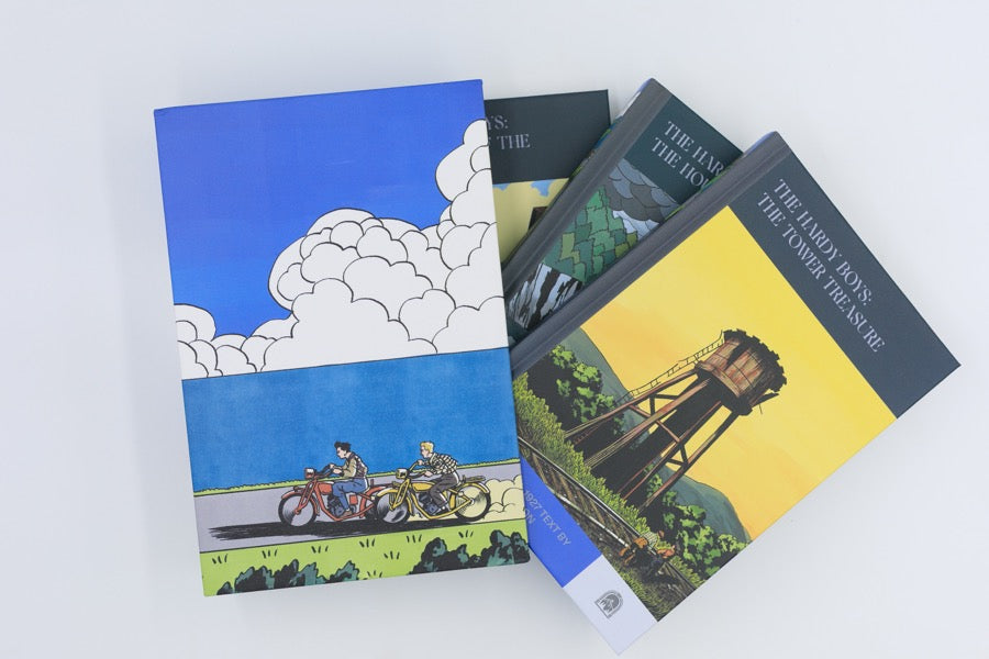 The Hardy Boys Books 1-3 fanned out of the slipcase